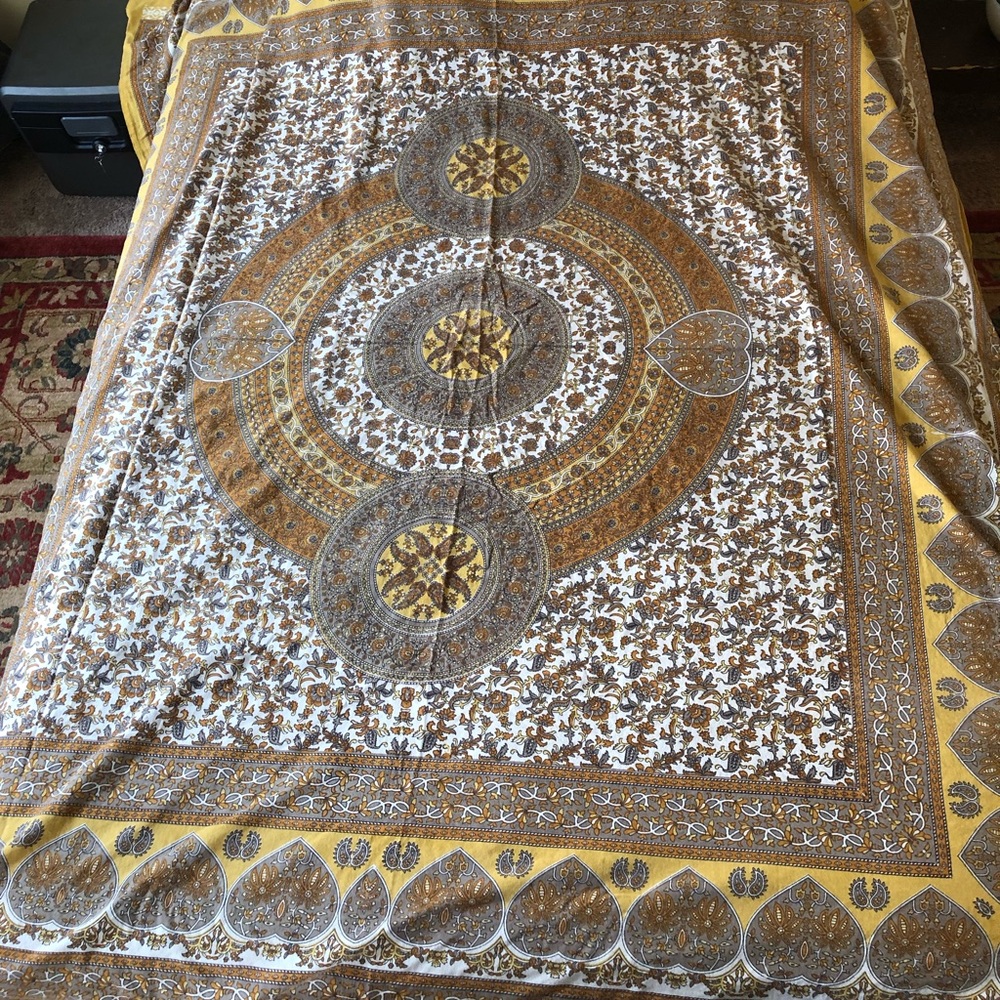 Large Yellow Patterned Tapestry